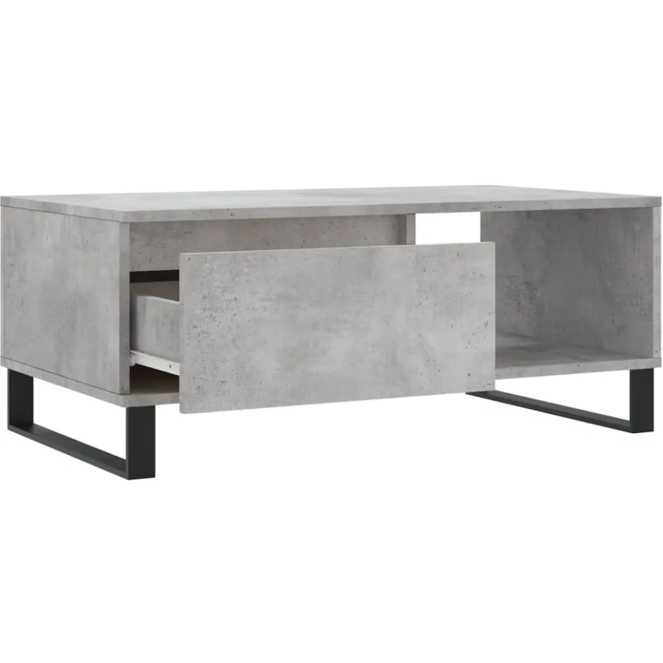 vidaXL Salontafel 90x50x36,5 cm bewerkt hout betongrijs grijs, foto 4
