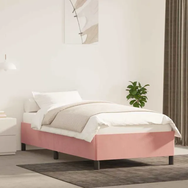 vidaXL Bedframe zonder matras 90x190 cm fluweel roze