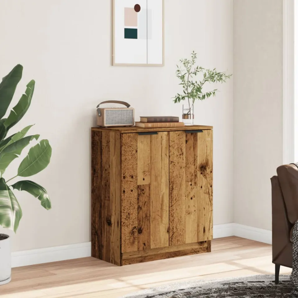 vidaXL Dressoir 60x30x70 cm bewerkt hout oud houtkleurig bruin, foto 2