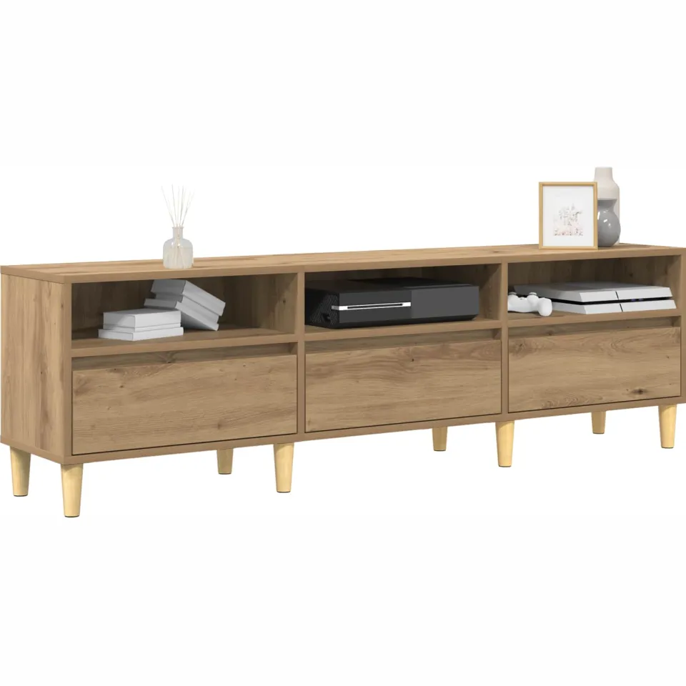 vidaXL TV-kast 150 x 30 x 45 cm Artisan Eiken Bewerkt hout