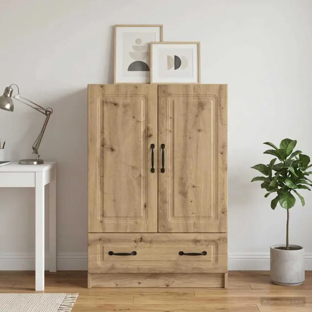 vidaXL Dressoir Artisanaal eiken 66 x 34,5 x 92 cm Bewerkt hout Bruin