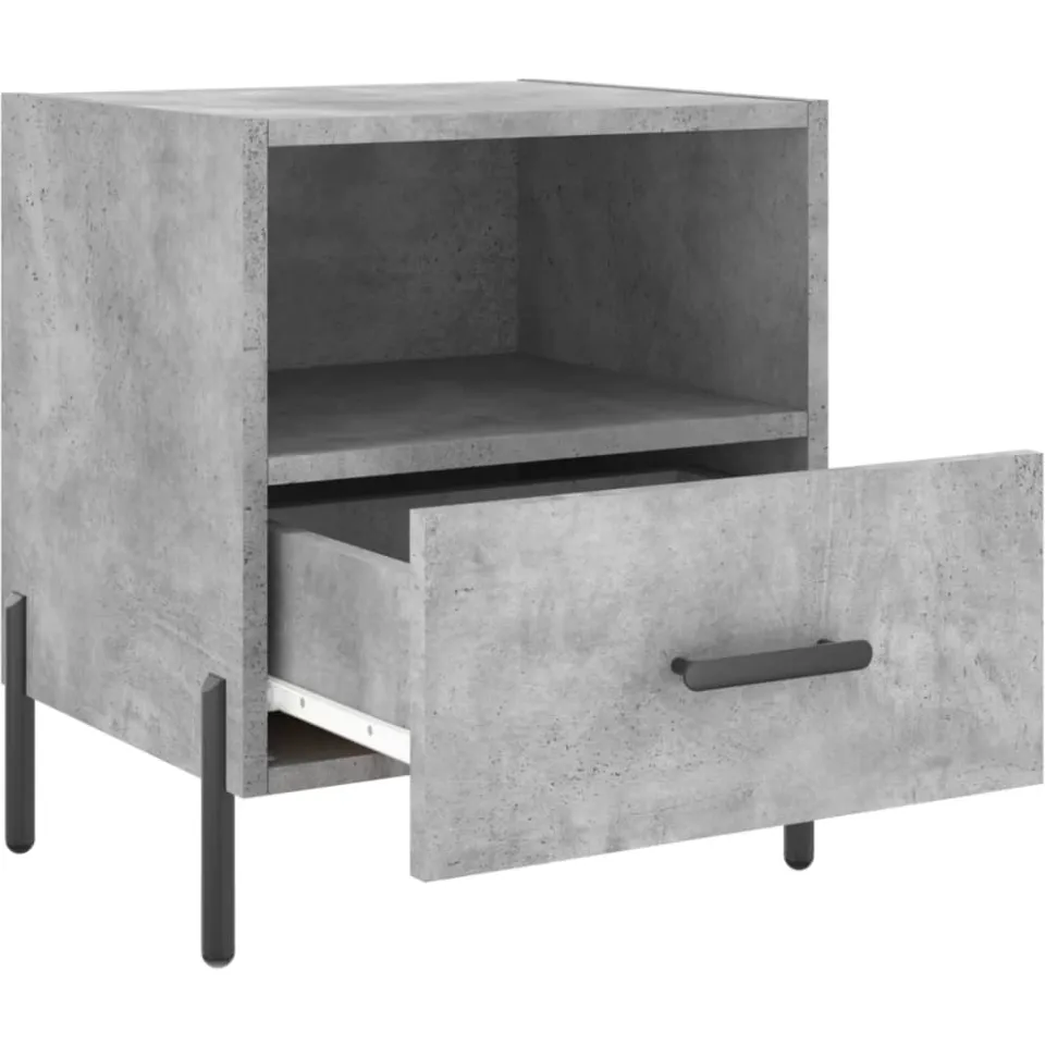 vidaXL Nachtkastjes 2 st 40x35x47,5 cm bewerkt hout betongrijs