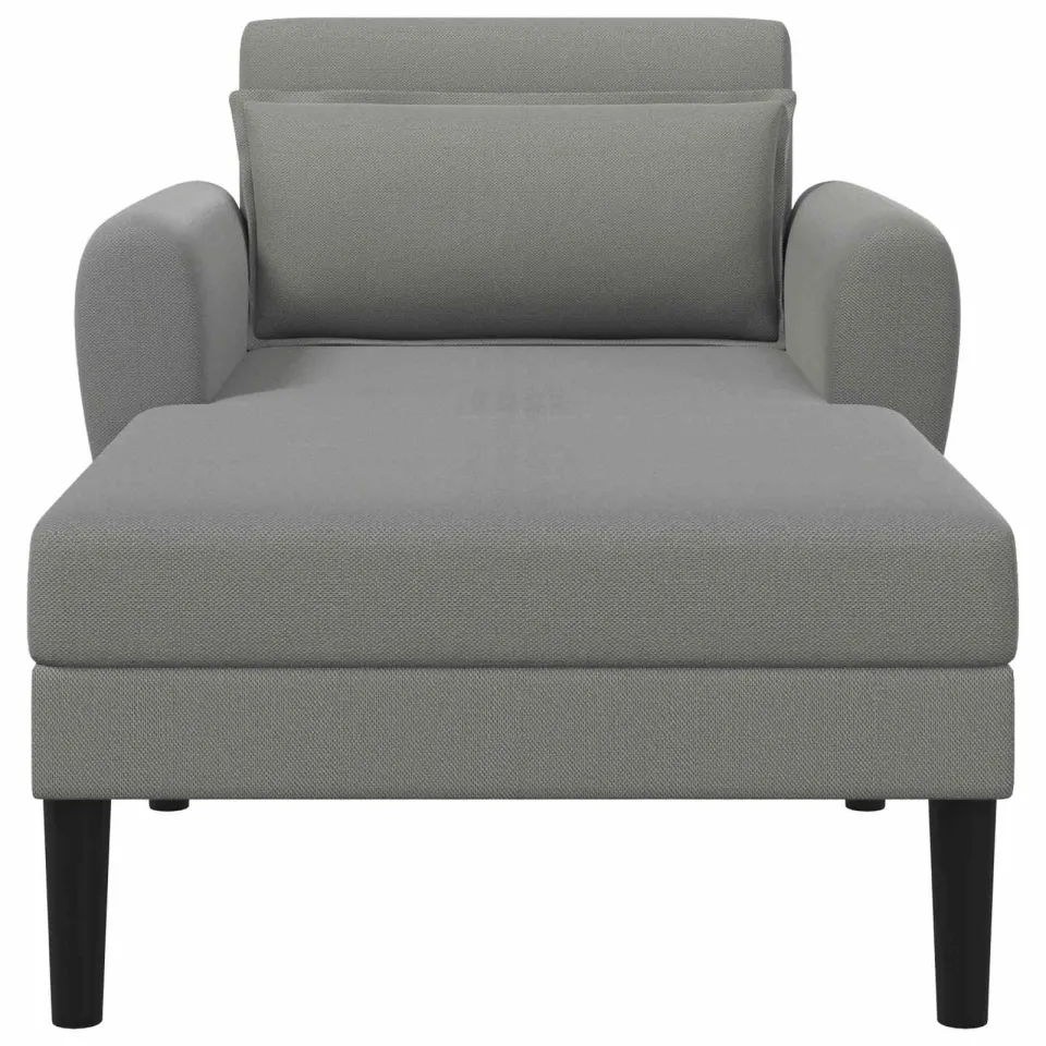 vidaXL Chaise longue Donkergrijs Grof geweven fluweel