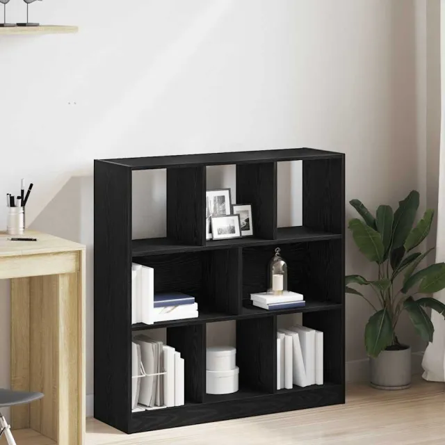 vidaXL Boekenkast 97,5x29,5x100 cm spaanplaat zwart eikenkleurig, foto 2