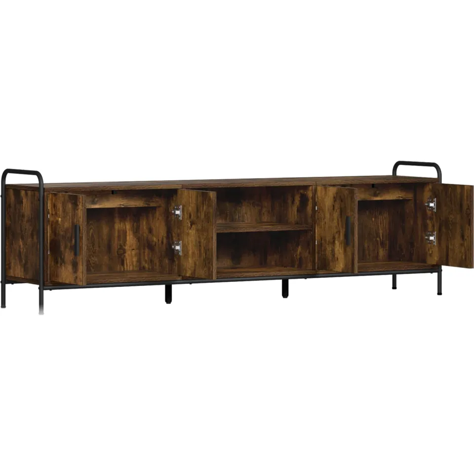 vidaXL Tv-meubel 167,5 x 33 x 50 cm Gerookt eiken Bewerkt hout Bruin