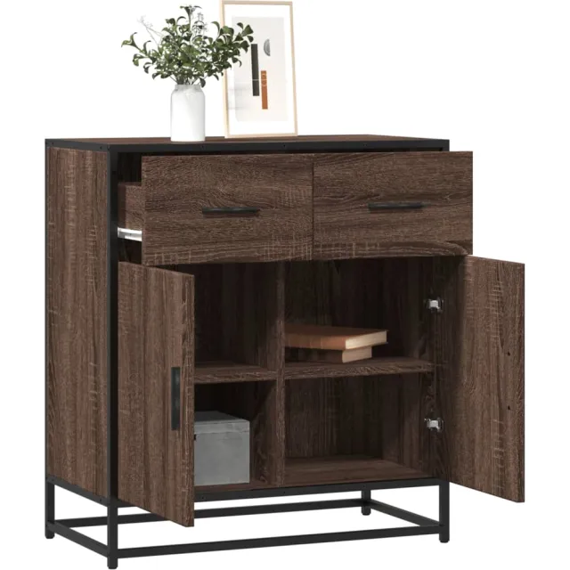 vidaXL Dressoir 68x35x76 cm bewerkt hout bruin eikenkleur