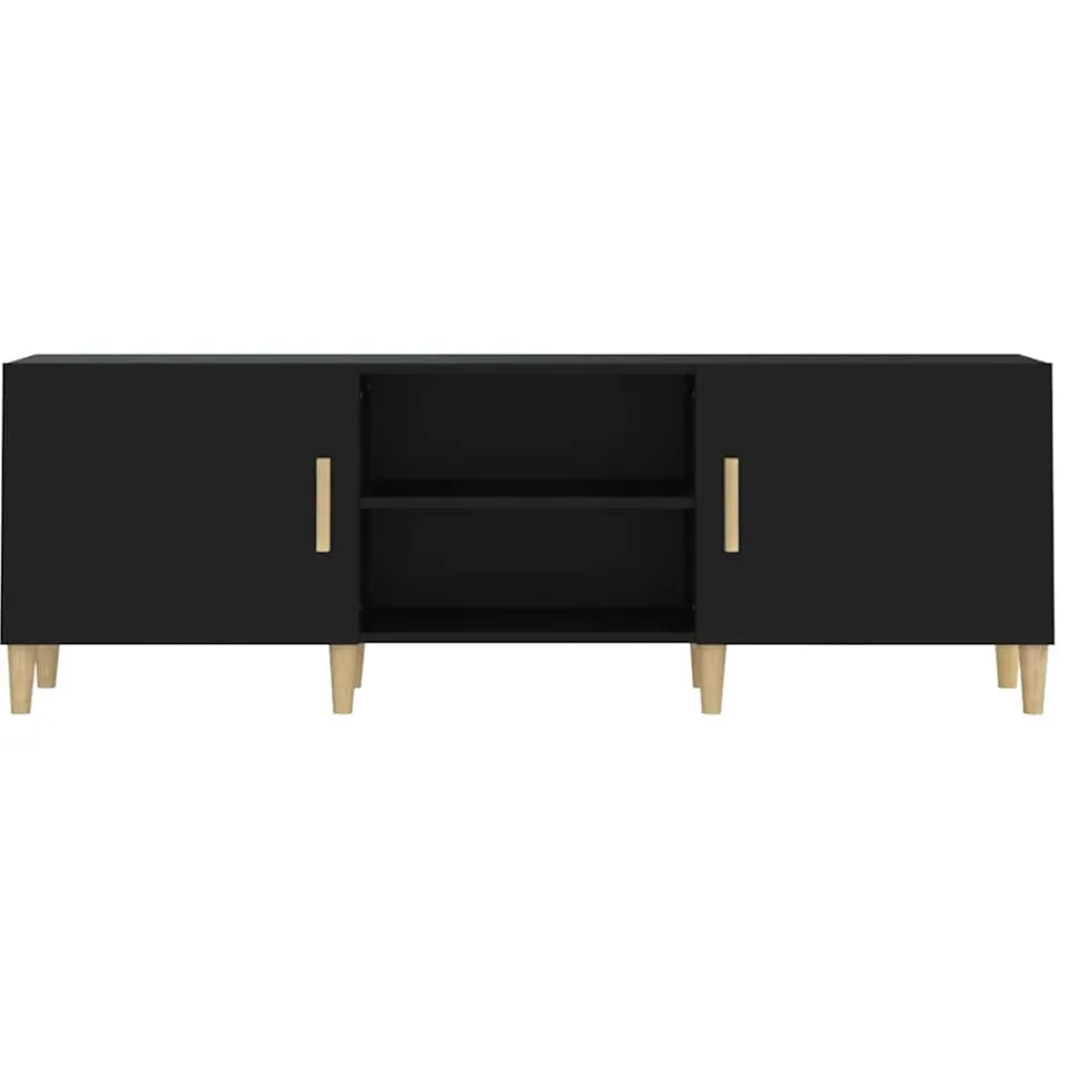 vidaXL Tv-meubel 150x30x50 cm bewerkt hout zwart, foto 4
