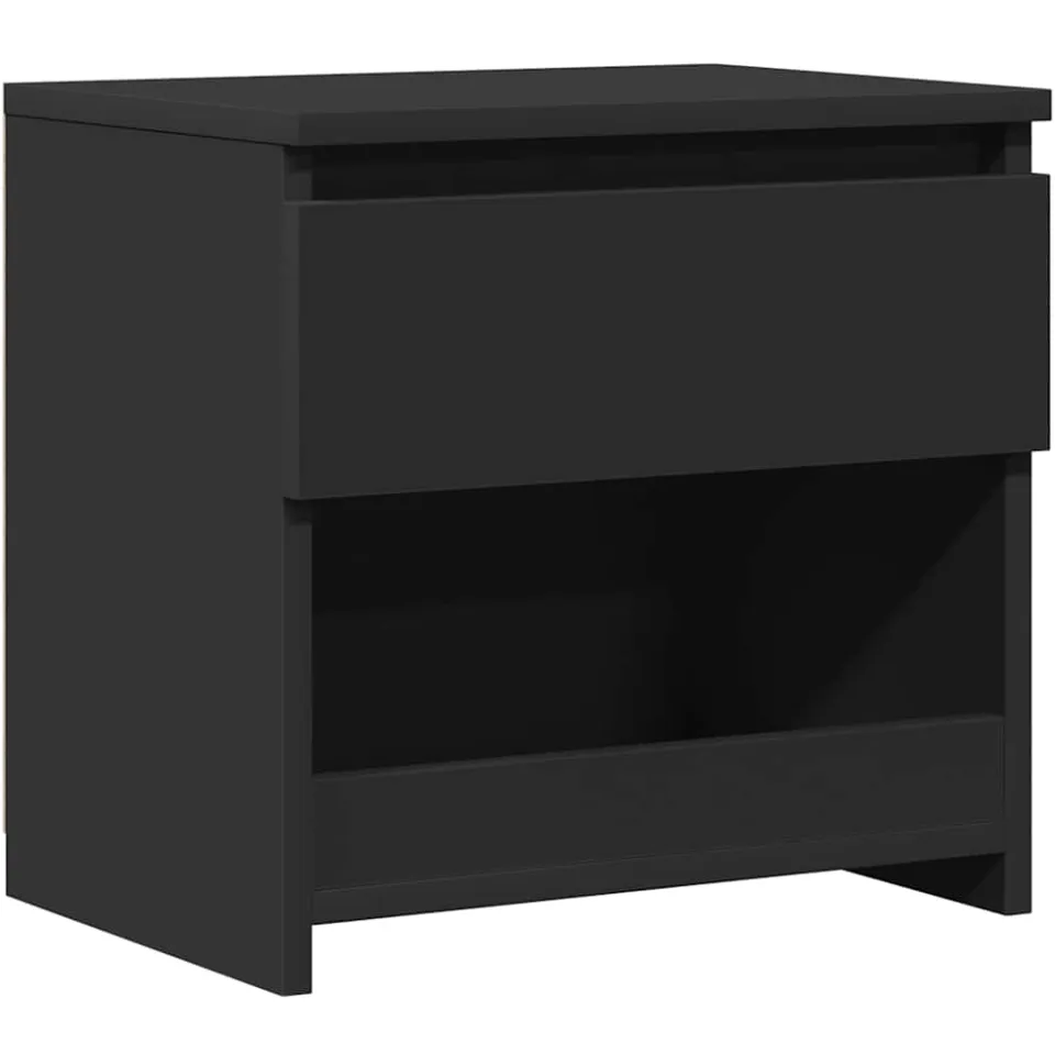 vidaXL Nachtkastje 40x30x39 cm bewerkt hout zwart, foto 3