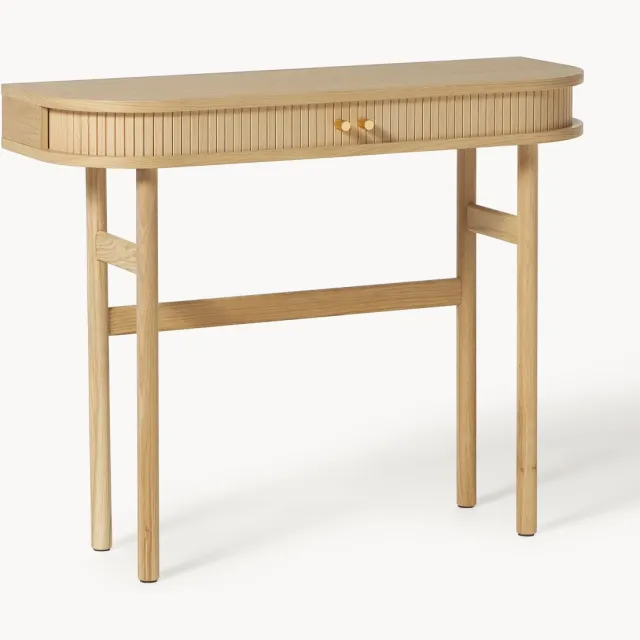 Westwing Collection Wandtafel Calary met gefluteerde voorkant Beige