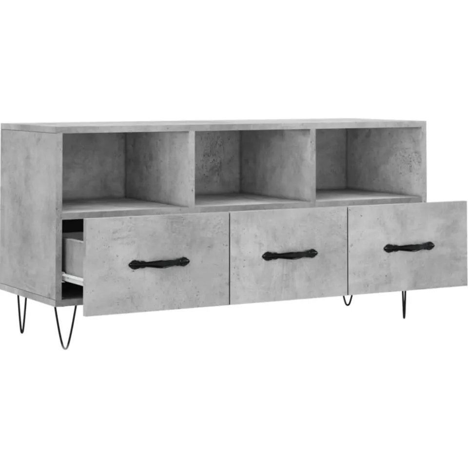 vidaXL Tv-meubel 102x36x50 cm bewerkt hout betongrijs grijs, foto 4