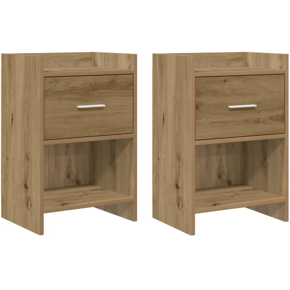 vidaXL Nachtkastjes 2 st Artisanaal eiken 40 x 30 x 60 cm Bewerkt hout, foto 3
