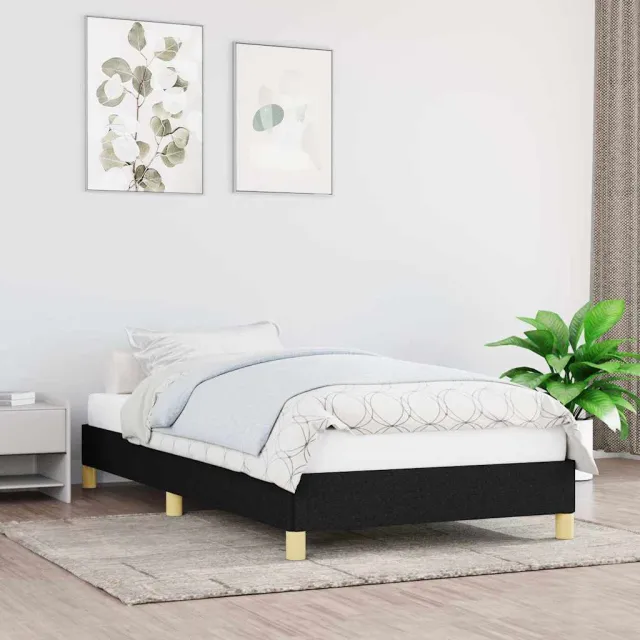 vidaXL Bedframe zonder matras 80x200 cm stof zwart