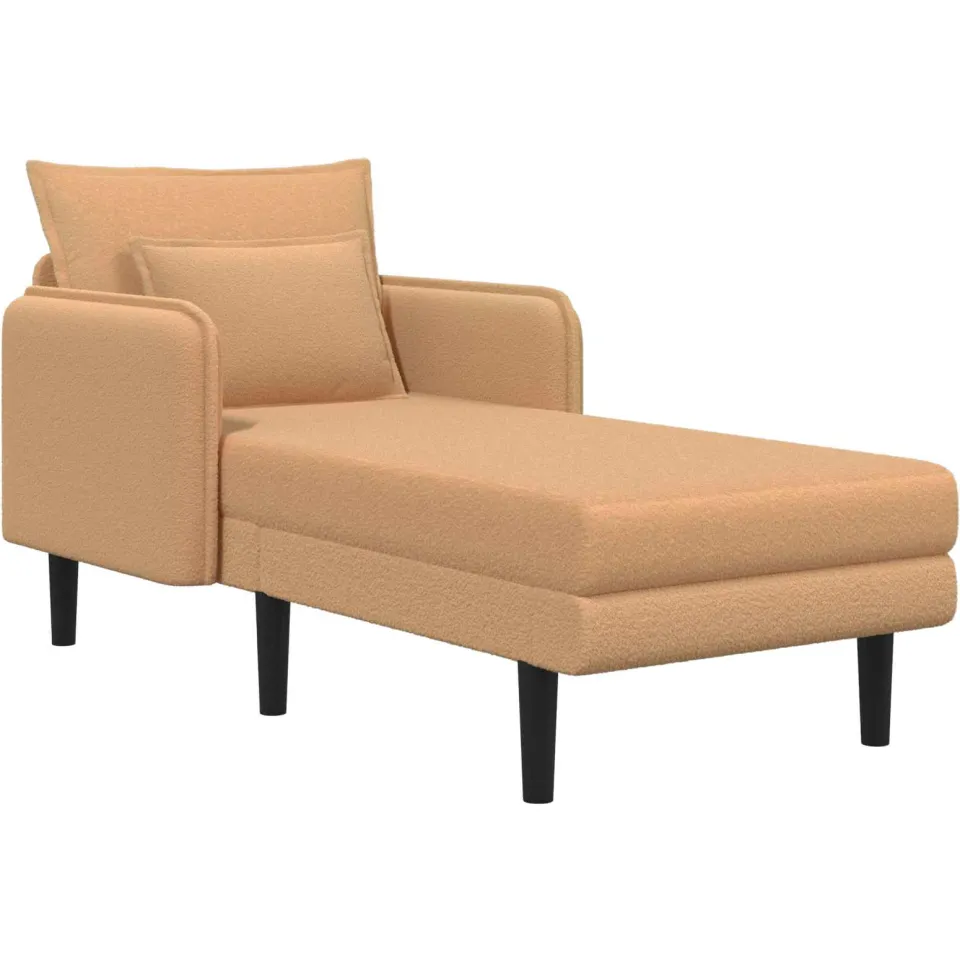vidaXL Grote chaise longue Beige Bouclé, foto 3