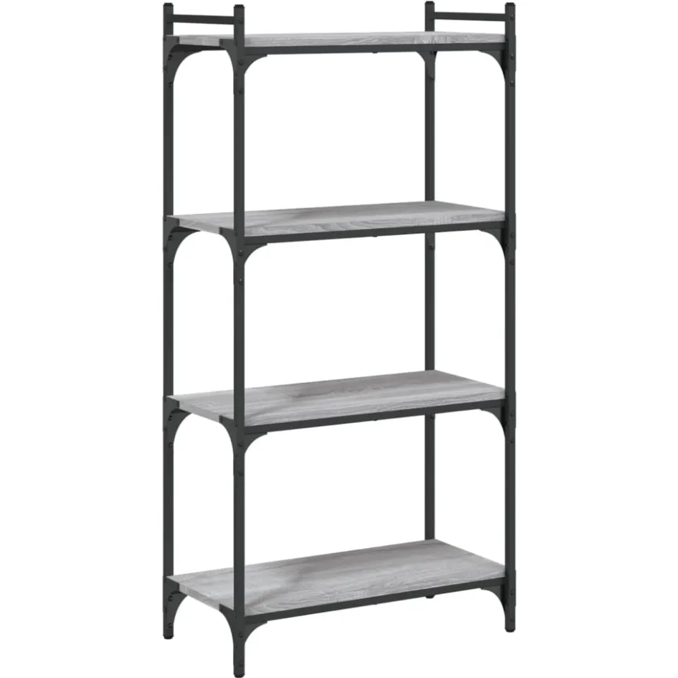 vidaXL Boekenkast 4-laags 60x30x120 cm bewerkt hout grijs sonoma eiken, foto 3