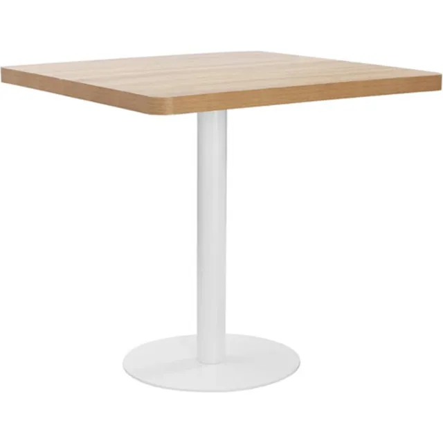 vidaXL Bistrotafel - 80x80 - cm - MDF - lichtbruin Lichtbruin en wit