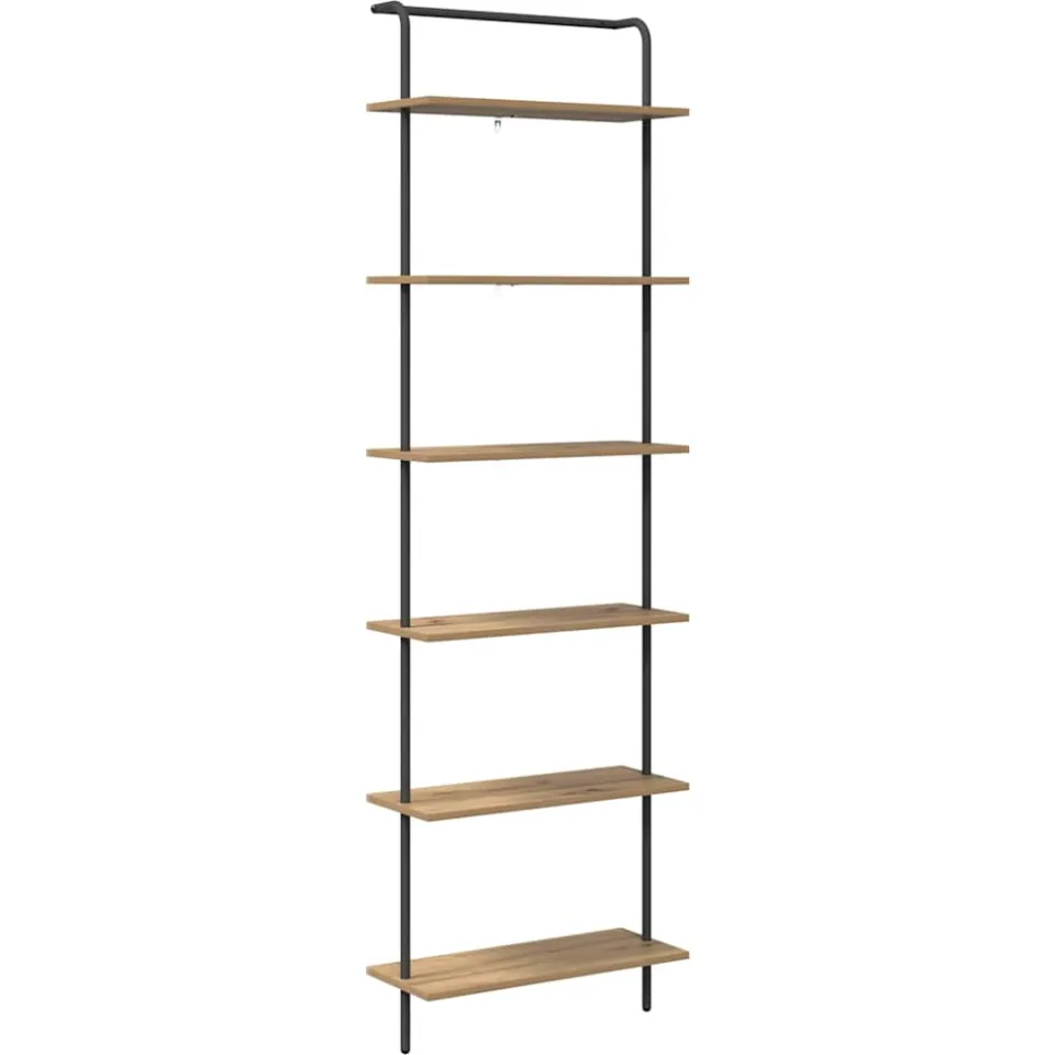 vidaXL Boekenkast 6-laags 60 x 24 x 203 cm Bewerkt hout Artisan Eiken, foto 3