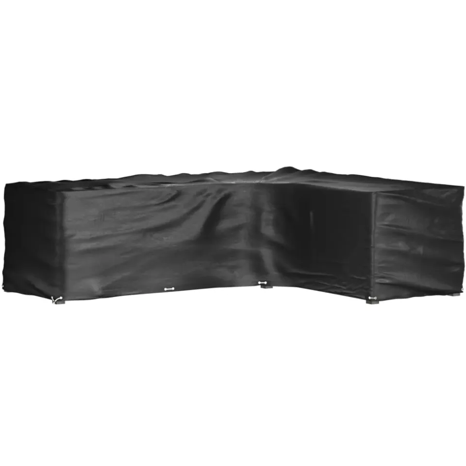 vidaXL Tuinmeubelhoezen L-vormig 2 st 18 oogjes 285x220x80 cm zwart, foto 2