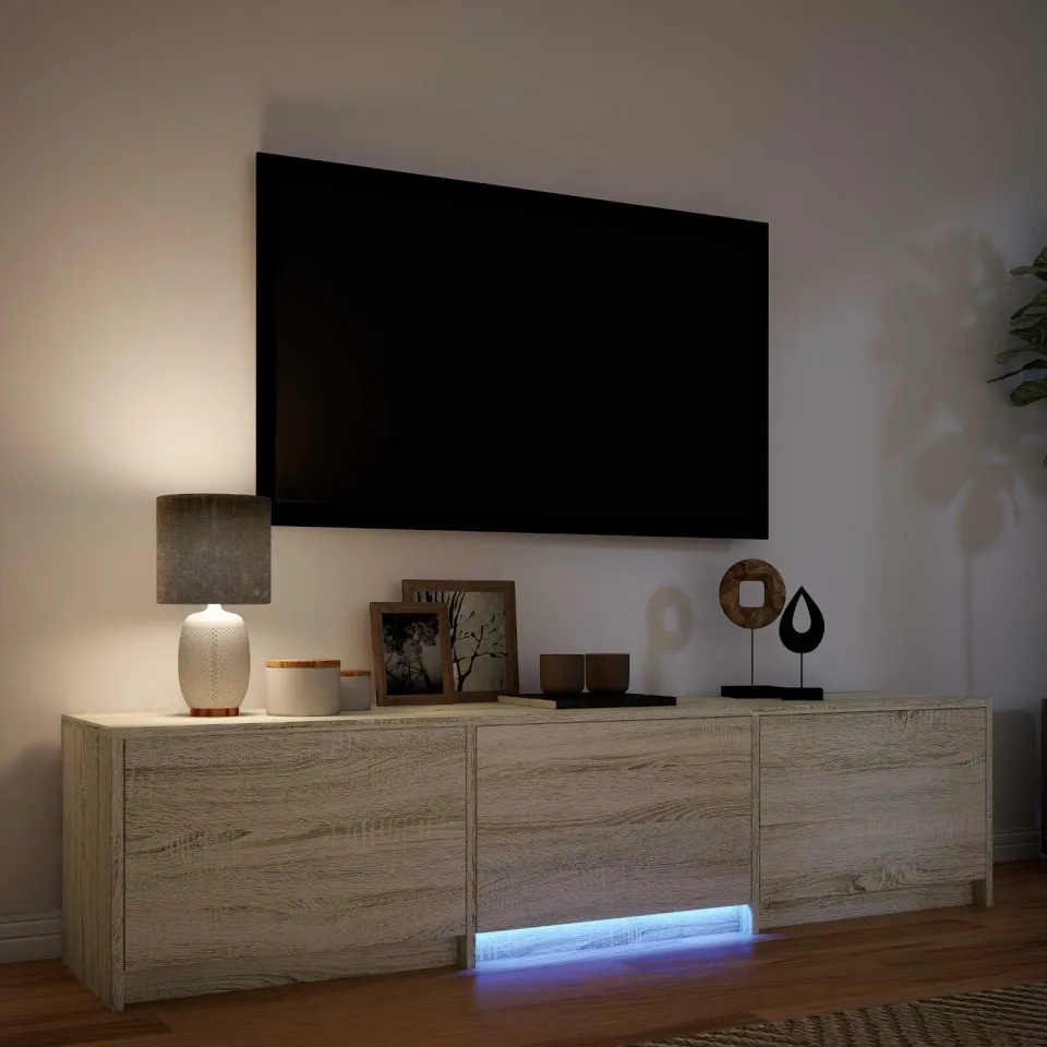 vidaXL TV-kast met LED 165 x 34 x 40 cm Sonoma Eiken, foto 4