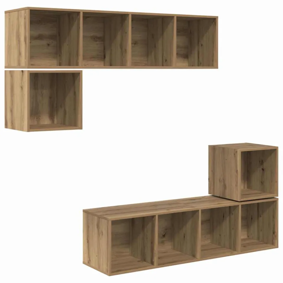 vidaXL Tv-meubelset 4 st 37 x 37 x 142,5 cm Artisan Eiken Bruin