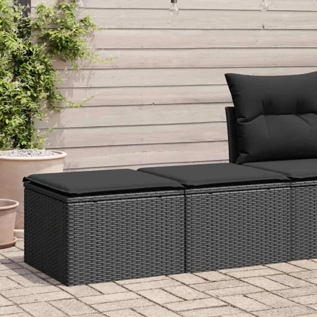 vidaXL 2-delige Loungeset met kussens poly rattan acacia zwart, foto 4