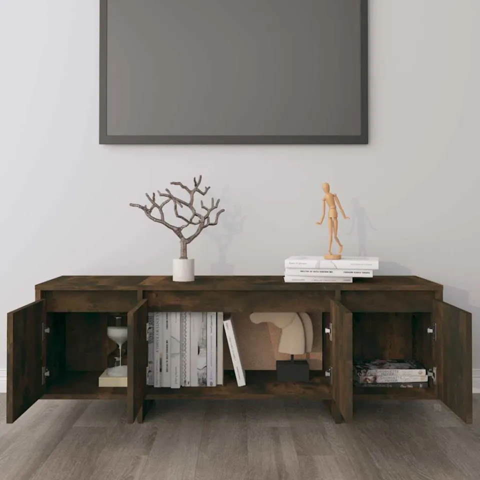 vidaXL Tv-meubel 120x30x40,5 cm bewerkt hout gerookt eikenkleurig, foto 3