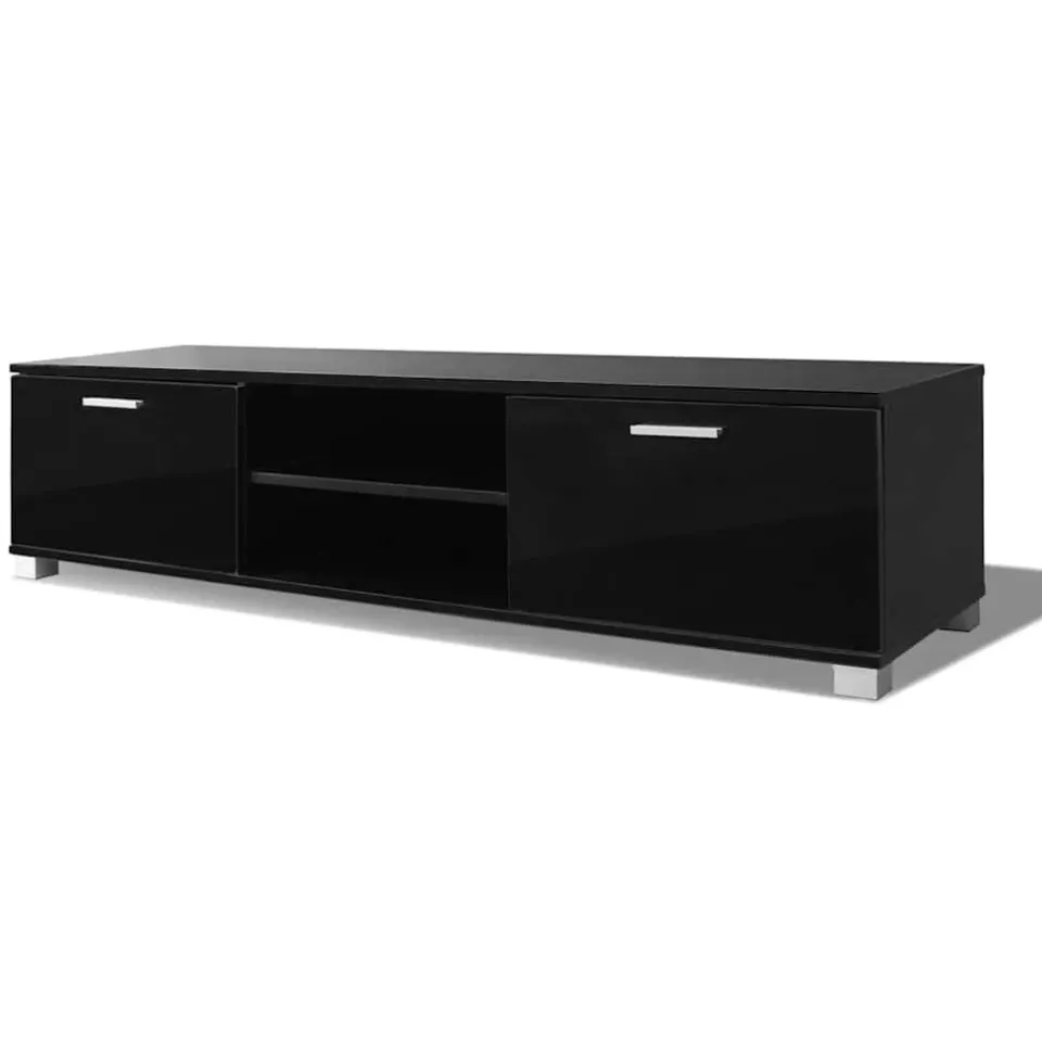 vidaXL Tv-meubel 140x40,5x35 cm hoogglans zwart, foto 3
