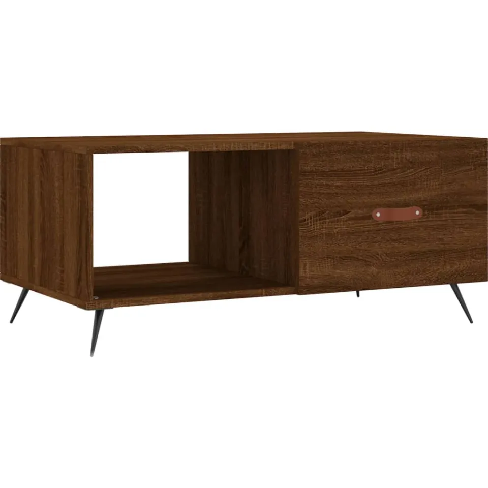 vidaXL Salontafel 90x50x40 cm bewerkt hout bruin eikenkleur, foto 3