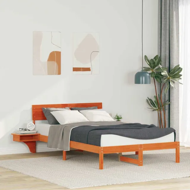vidaXL Bedframe Wasbruin 120 x 190 cm Massief grenenhout
