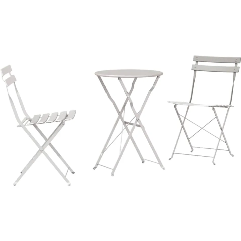 vidaXL Vouw Bistro Set 3 st Beige Staal, foto 3