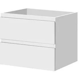 AquaVive - Praxis Eigen Merk Aquazuro Wastafelonderkast Napoli 60cm - Hoogglans Wit Glanzend - Met 2 Lades