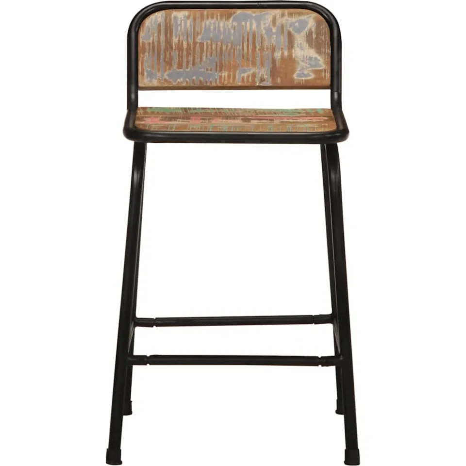 vidaXL Barkrukken 4 st 46x35,5x70 cm massief gerecycled hout bruin, foto 2