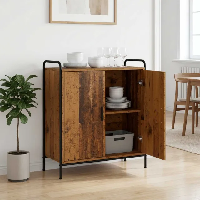 vidaXL Dressoir Oud hout 97 x 33 x 81 cm Bewerkt hout Bruin