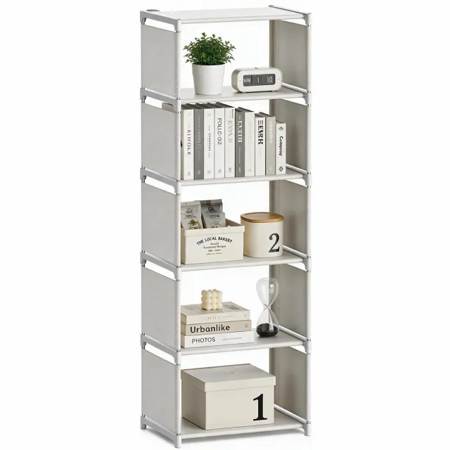 Arvioo 5-laags boekenkast - wit - opbergrek - multifunctioneel