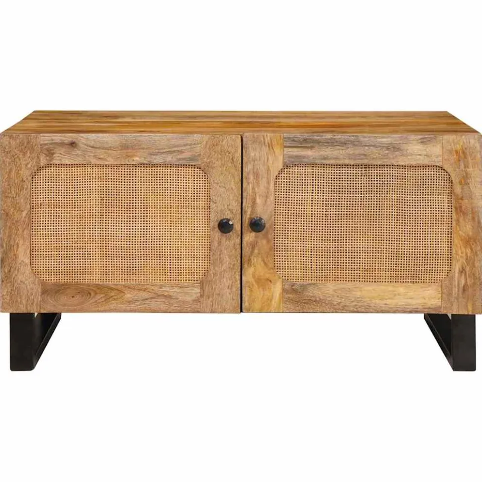vidaXL Salontafel Naturel 80 x 50 x 40 cm Massief Mango Hout, foto 3