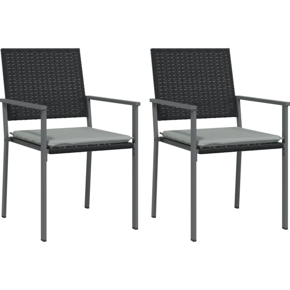 vidaXL 3-delige Tuinset met kussens poly rattan en staal, foto 3