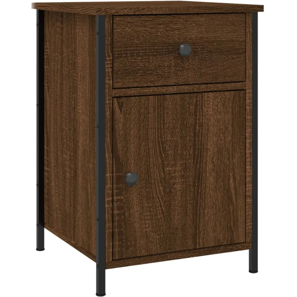 vidaXL Nachtkastjes 2 st 40x42x60 cm bewerkt hout bruin eikenkleur