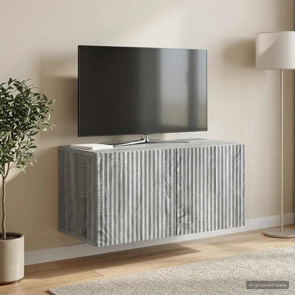 vidaXL Wandbeugel TV-kast 59,5 x 31 x 30 cm Grijs sonoma Bewerkt hout, foto 4