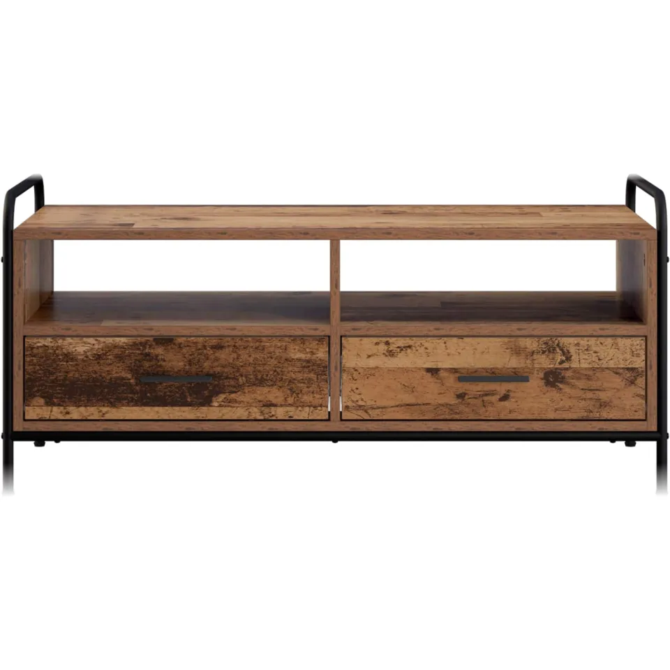 vidaXL Salontafel Oud hout 99,5 x 49 x 46 cm Bewerkt hout bruin, foto 3
