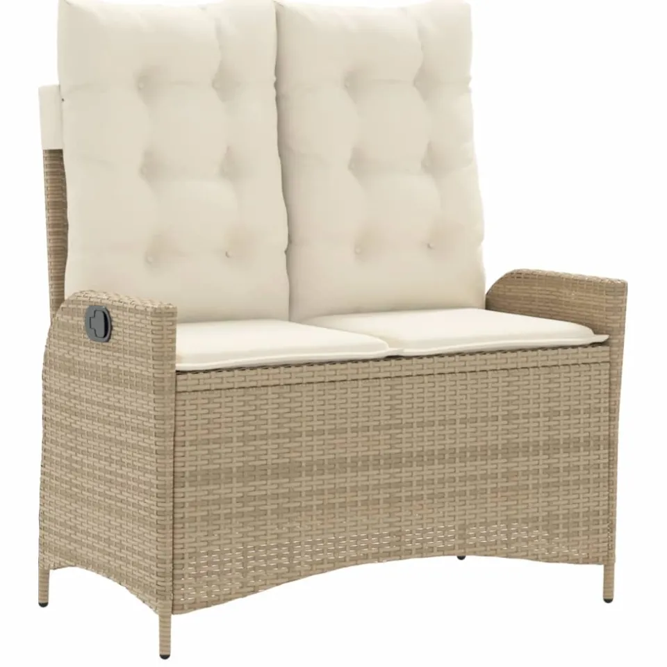 vidaXL 4-delige Tuinset met kussens poly rattan beige, foto 4