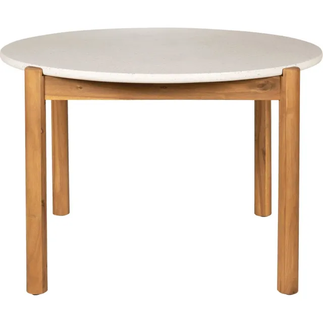 House Nordic Tuintafel Terracina Acacia Naturel/Wit Ø120cm