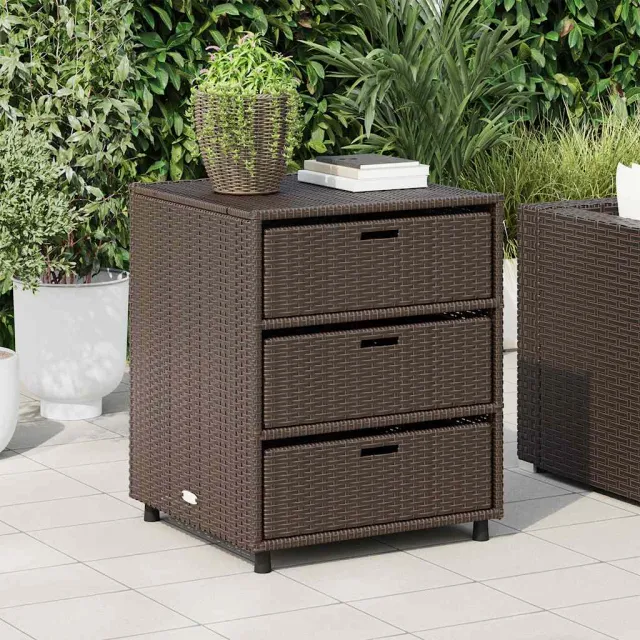 vidaXL Tuinkast 55x59x69 cm poly rattan bruin, foto 2
