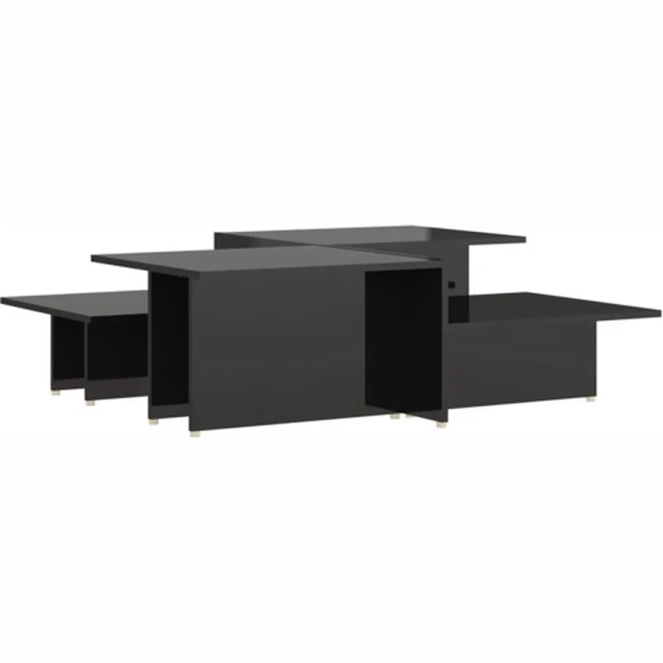 vidaXL Salontafels 2 st 111,5x50x33 cm bewerkt hout hoogglans zwart, foto 3