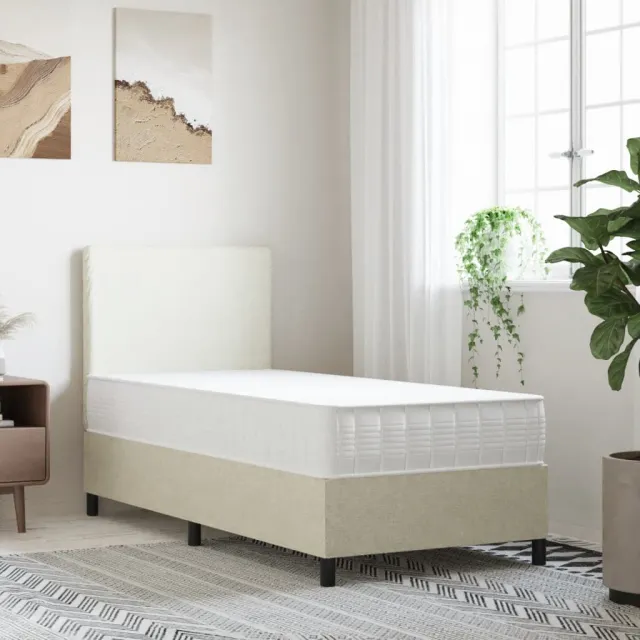 vidaXL Pocketveringmatras middelhard-hard 90x190 cm Single Size Wit