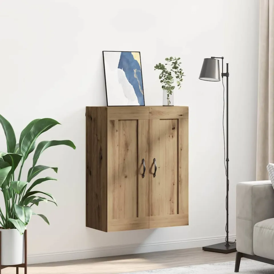 vidaXL Wandkast Artisan Eiken 69,5 x 34 x 90 cm Bewerkt hout, foto 4