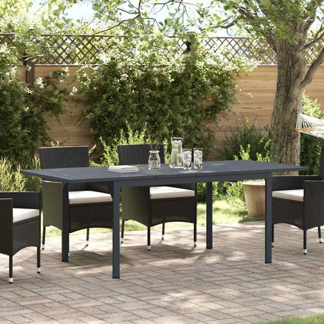 vidaXL Buiten Eettafel Opvouwbaar Antraciet 210 x 90 x 73 cm Staal, foto 2