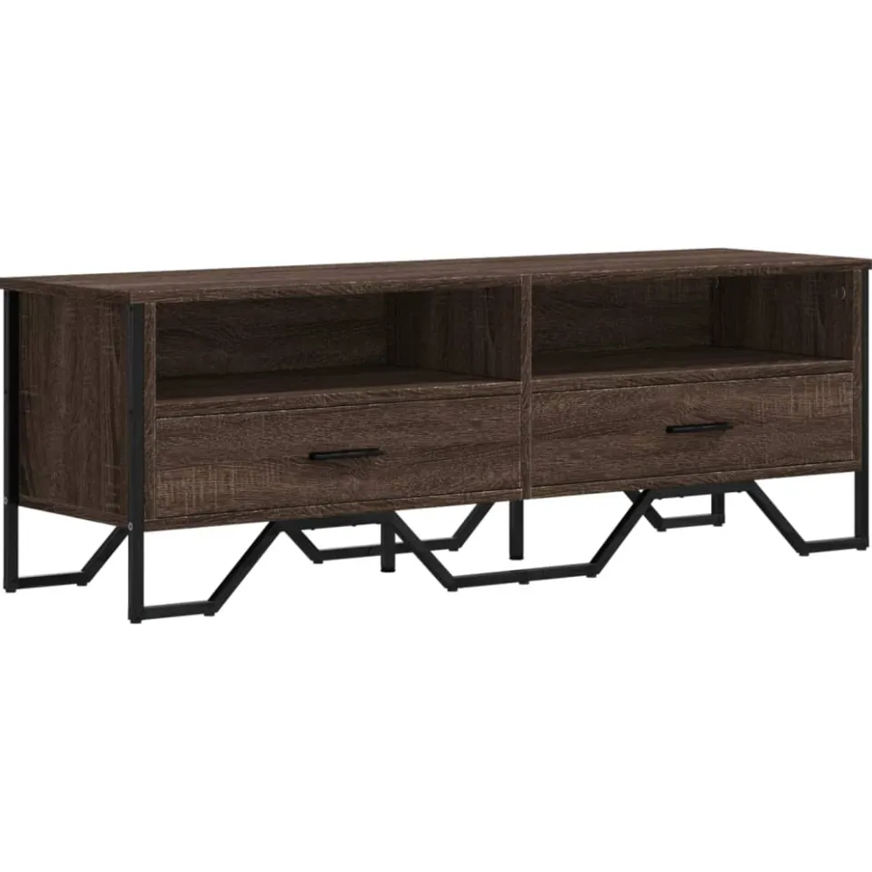 vidaXL Tv-meubel 122x34x41 cm bewerkt hout bruin eikenkleurig