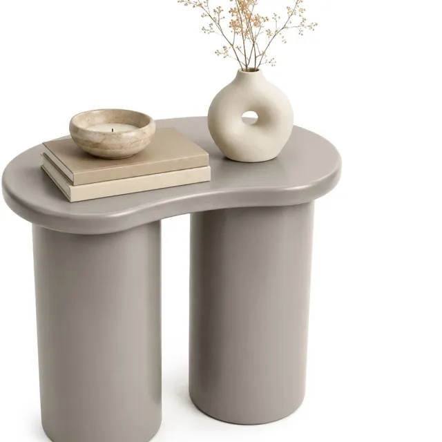 Akord Moderne Salontafel CUBE / 41 cm / Grijs / Dubbele Cilindrische Voet