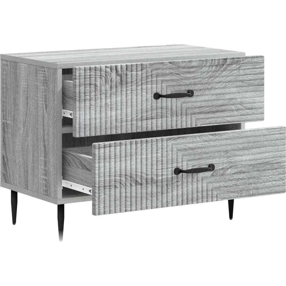 vidaXL Nachtkastje Grijs sonoma 62 x 34,5 x 47,5 cm Bewerkt hout, foto 3