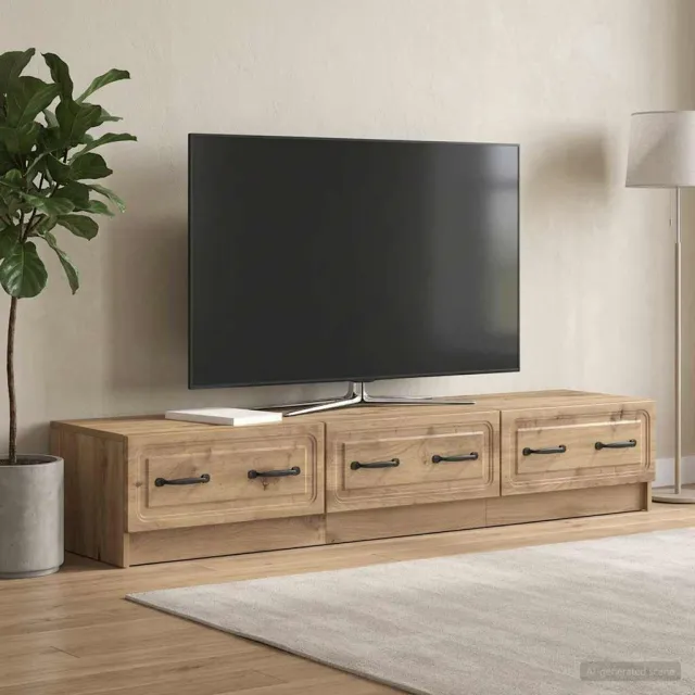 vidaXL TV-kast 147 x 34,5 x 27 cm Artisanaal eiken Bewerkt hout, foto 2
