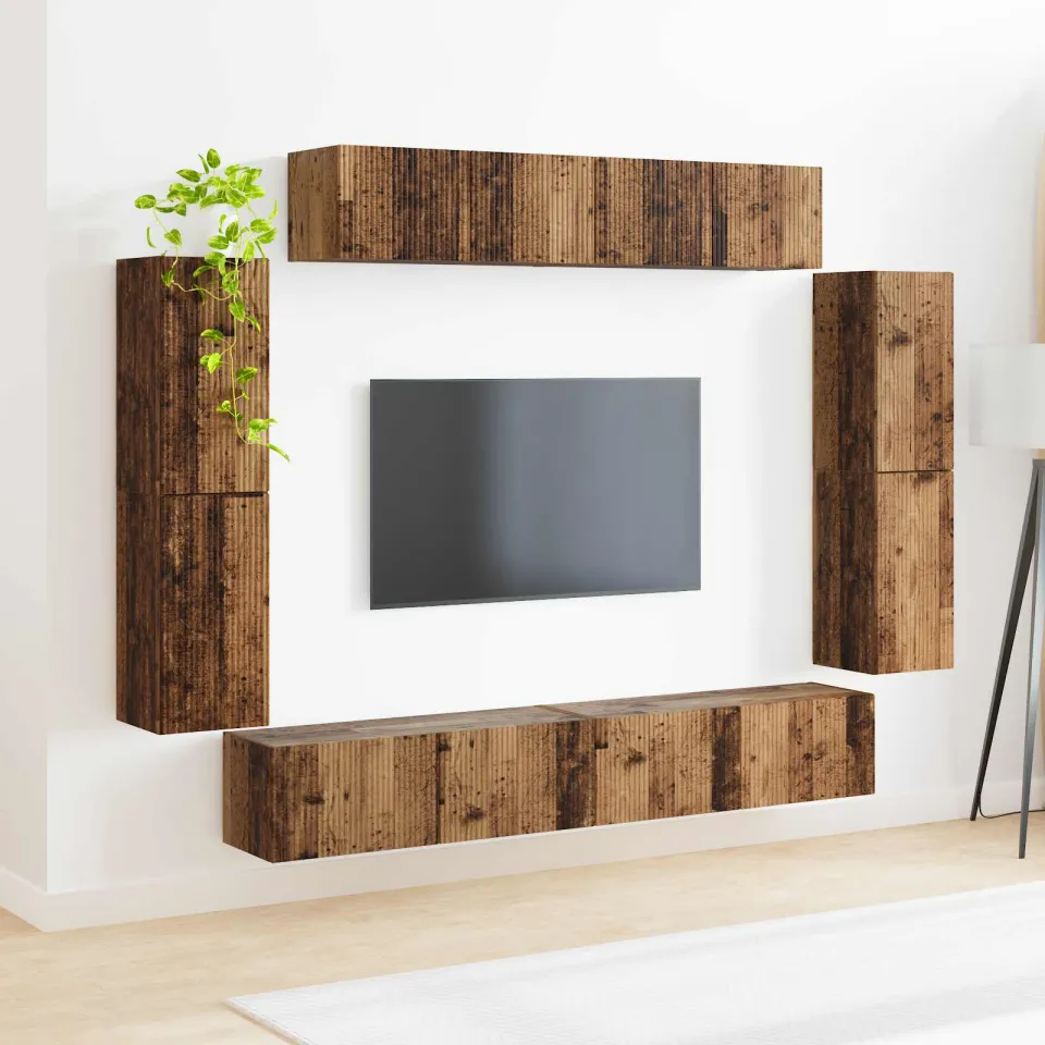 vidaXL TV-kast 8 st 98 x 31 x 29,5 cm Oudhout bruin, foto 4